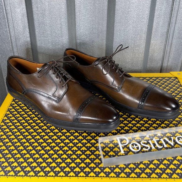 Bally Reigan Mid Brown Leather Derby Shoes US 10.5 - Picture 4 of 6